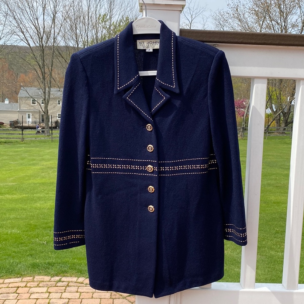 Vintage ST. John Knit Blazer with Gold Detail